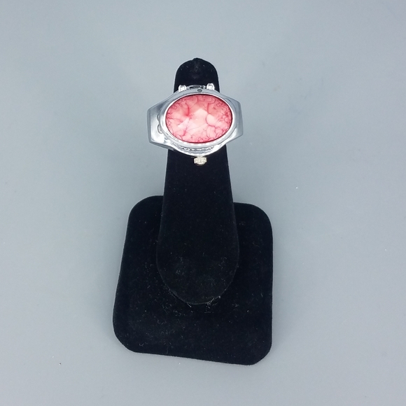 Pink Stone Silvertone Ring Watch - Picture 8 of 10